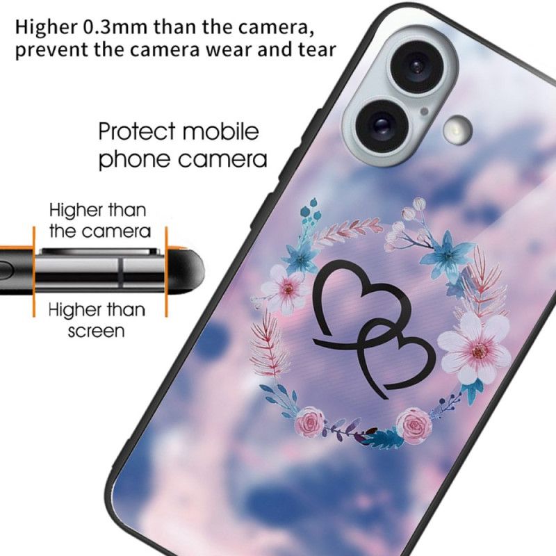 Coque iPhone 16 Plus Verre Trempé Motif