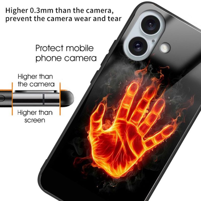 Coque iPhone 16 Plus Verre Trempé Paume de Feu