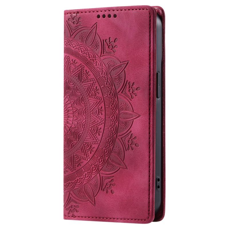 Flip Cover iPhone 16 Plus Effet Daim Mandala