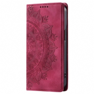 Flip Cover iPhone 16 Plus Effet Daim Mandala