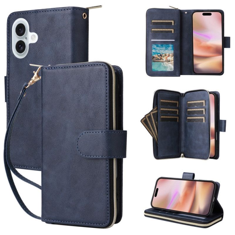 Housse iPhone 16 Plus 9 Porte-Cartes et Porte-Monnaie