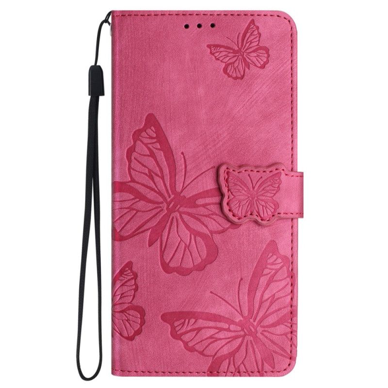 Housse iPhone 16 Plus Empreinte Papillons à Lanière