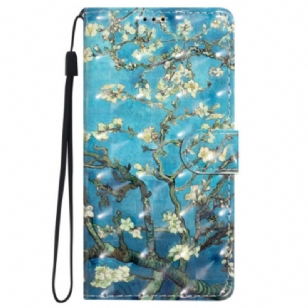 Housse iPhone 16 Plus Fleurs d'Abricot à Lanière