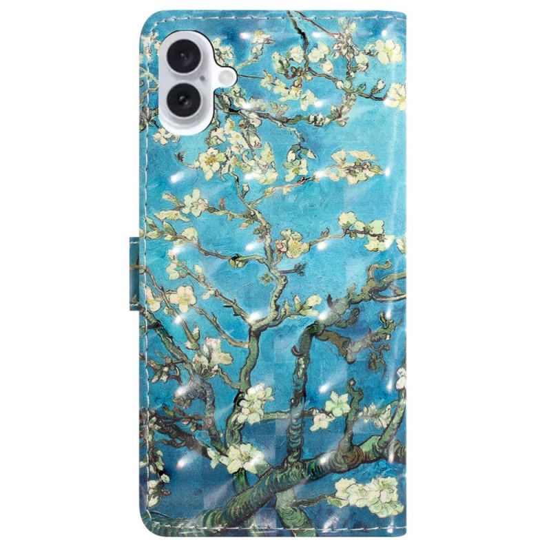 Housse iPhone 16 Plus Fleurs d'Abricot à Lanière