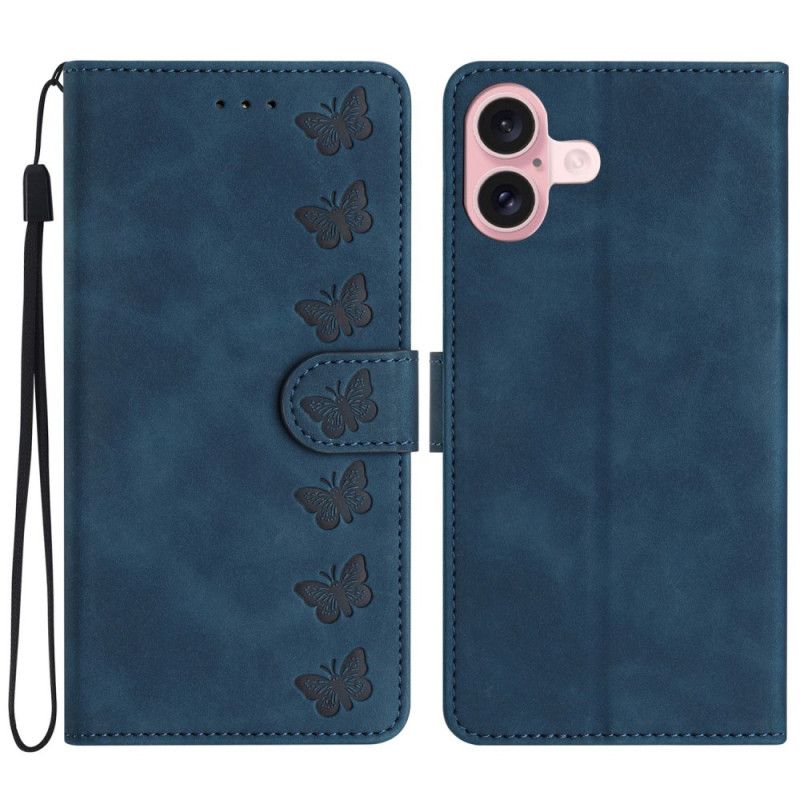 Housse iPhone 16 Plus Frise Papillons