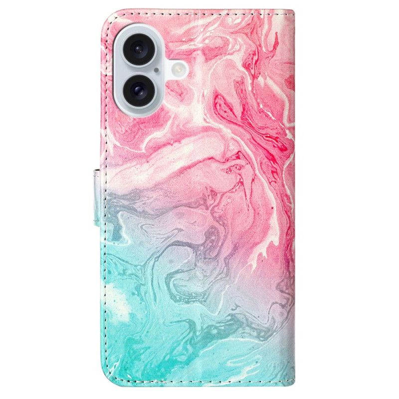 Housse iPhone 16 Plus Marbre Rose Vert