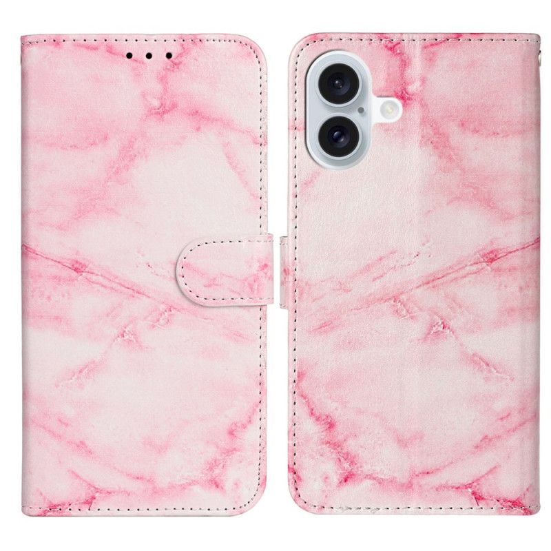 Housse iPhone 16 Plus Motif Marbre Rose