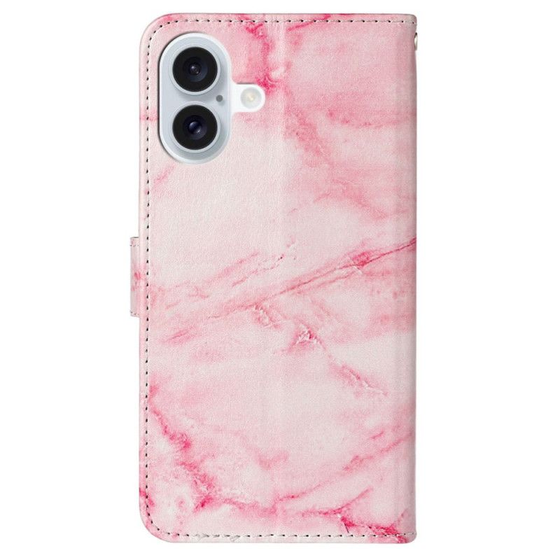 Housse iPhone 16 Plus Motif Marbre Rose