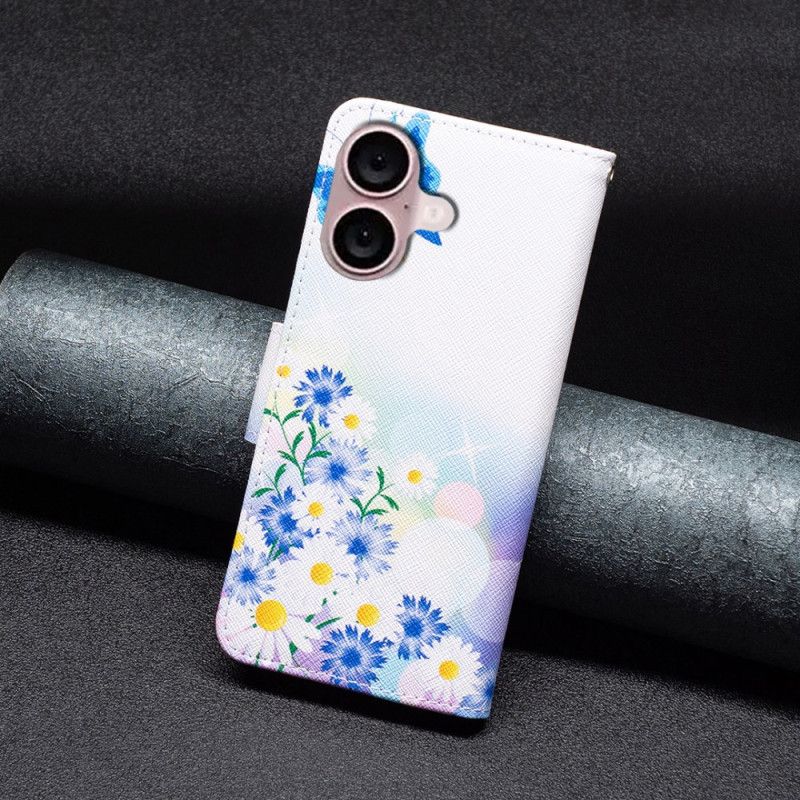 Housse iPhone 16 Plus Motif Papillons et Fleurs