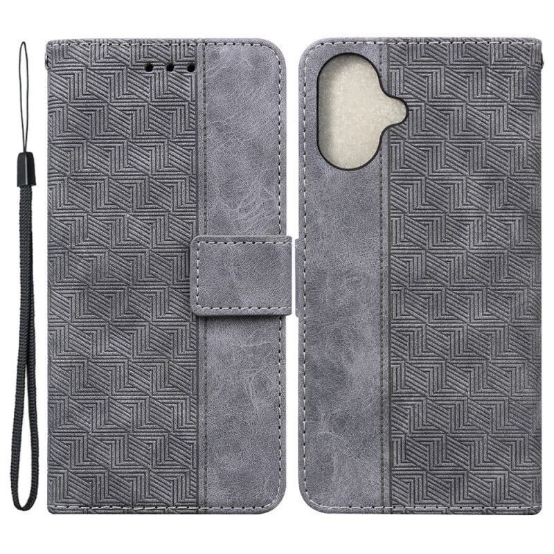 Housse iPhone 16 Plus Motif Tissé à Lanière