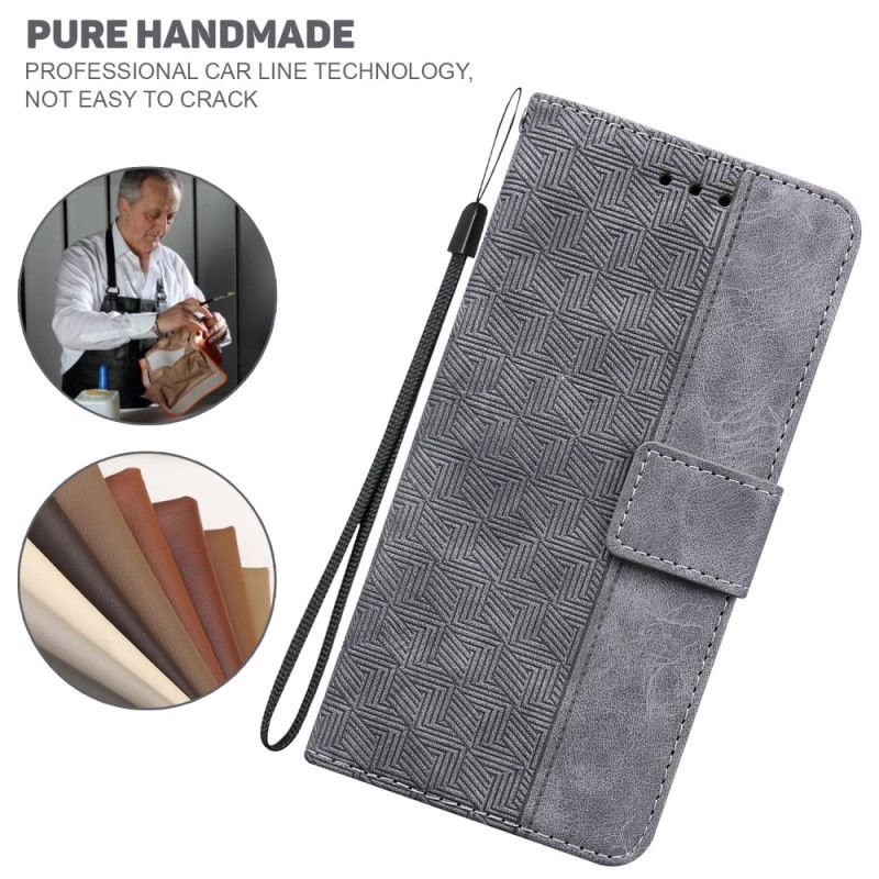 Housse iPhone 16 Plus Motif Tissé à Lanière