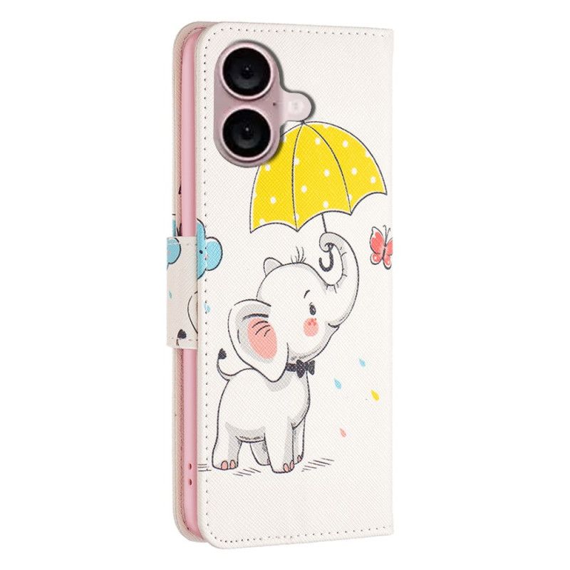 Housse iPhone 16 Plus Parapluie et Éléphant