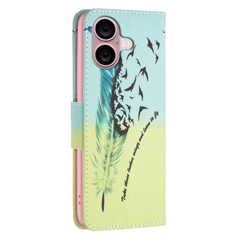 Housse iPhone 16 Plus Plume et Oiseaux