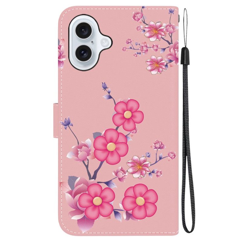 Housse iPhone 16 Plus Sakura à Lanière