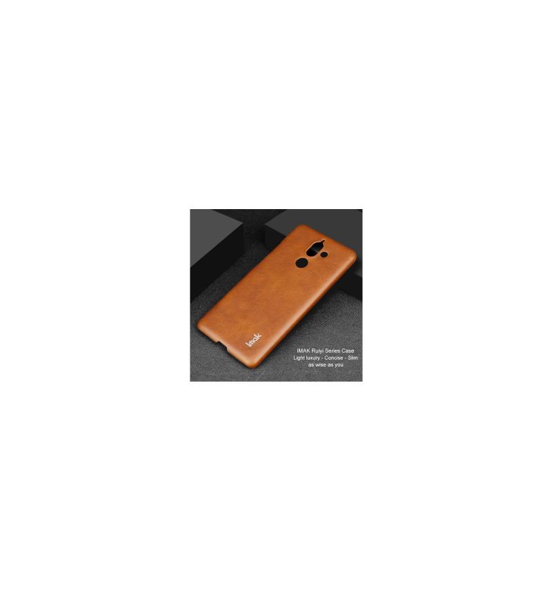 Nokia 7 Plus - Coque imak imitation cuir - Marron