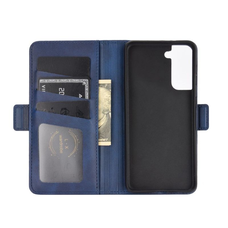 Housse portefeuille Samsung Galaxy S21 Plus simili cuir mat