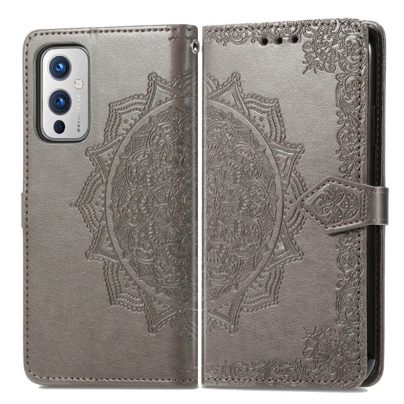 Housse OnePlus 9 Mandala relief simili cuir rétro