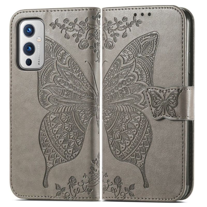 Housse OnePlus 9 Papillon Relief