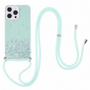 Coque à Cordon iPhone 16 Pro Paillettes