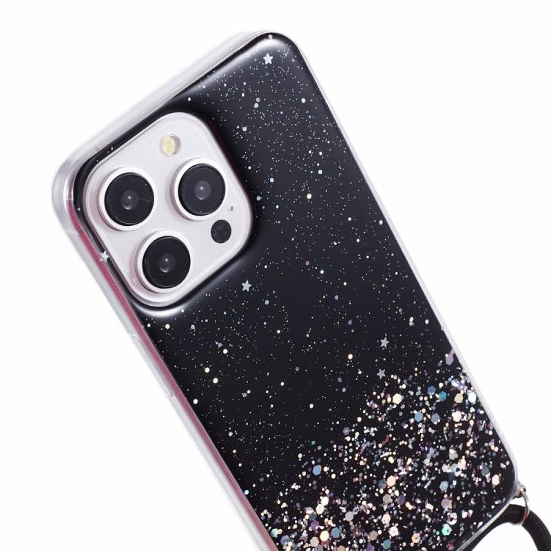 Coque à Cordon iPhone 16 Pro Paillettes