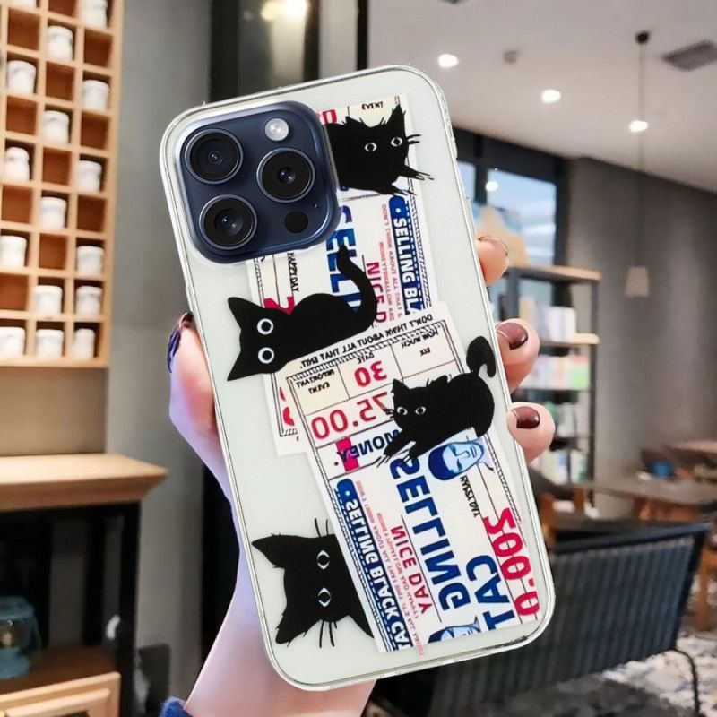 Coque iPhone 16 Pro Chats Noirs