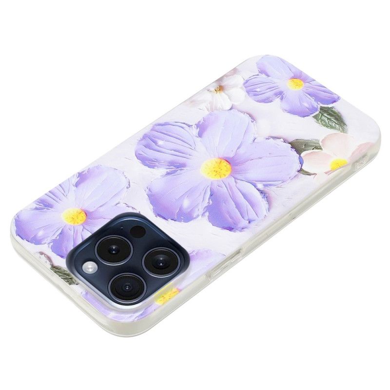 Coque iPhone 16 Pro Fleurs Violettes