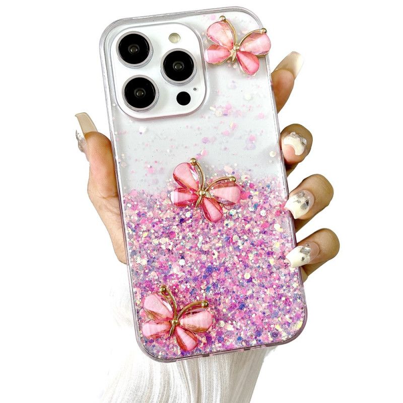 Coque iPhone 16 Pro Papillons Lumineux