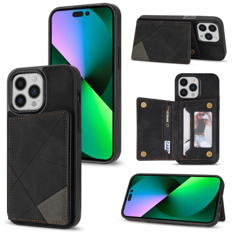 Coque iPhone 16 Pro Porte-Cartes Motif Géométrique