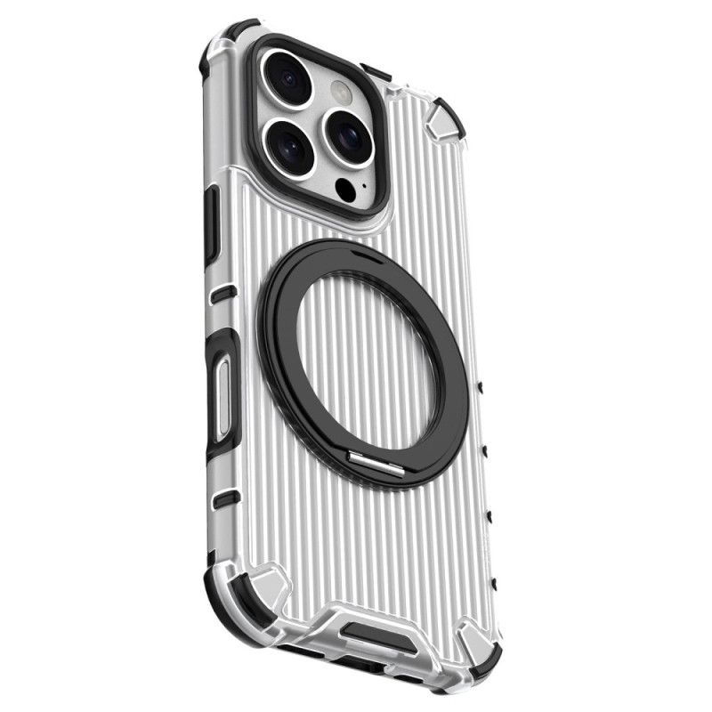 Coque iPhone 16 Pro Rayures Anneau-Support Magnétique