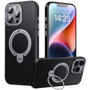 Coque iPhone 16 Pro Support Magnétique Fibre Carbone