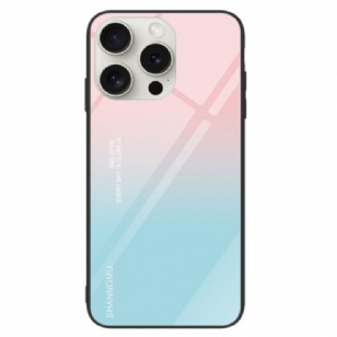 Coque iPhone 16 Pro Verre Trempé Dégradé Rose et Bleu