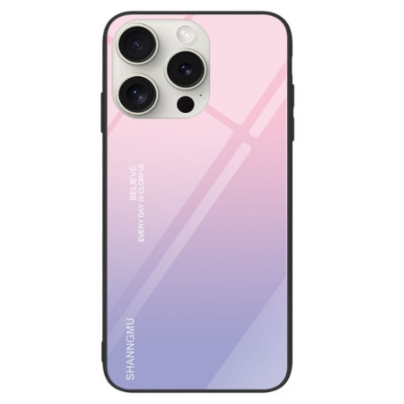 Coque iPhone 16 Pro Verre Trempé Dégradé Rose Violet