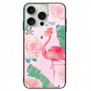 Coque iPhone 16 Pro Verre Trempé Flamant Rose