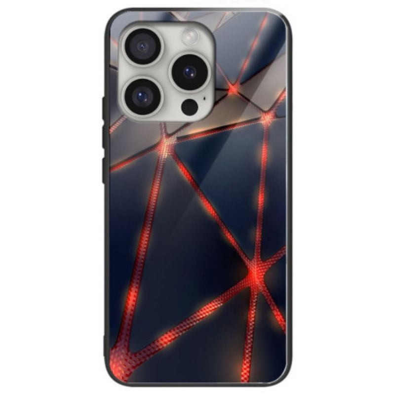 Coque iPhone 16 Pro Verre Trempé Lignes Rouges