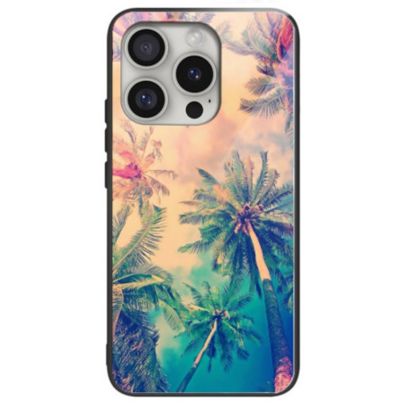 Coque iPhone 16 Pro Verre Trempé Palmiers