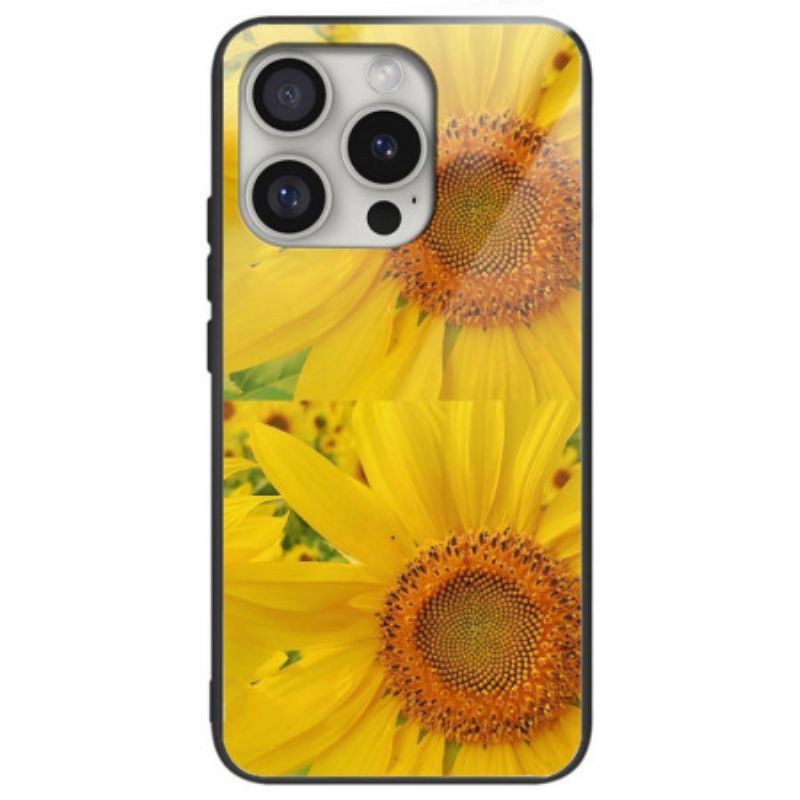 Coque iPhone 16 Pro Verre Trempé Tournesol