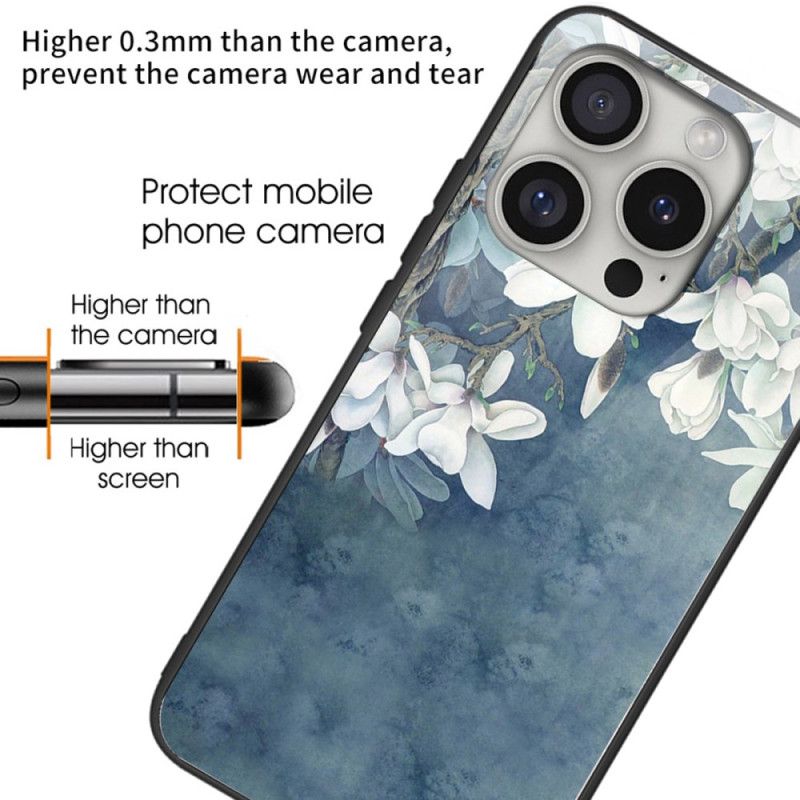 Coques iPhone 16 Pro Verre Trempé Magnolias