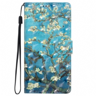 Housse iPhone 16 Pro Fleurs Art à Lanière