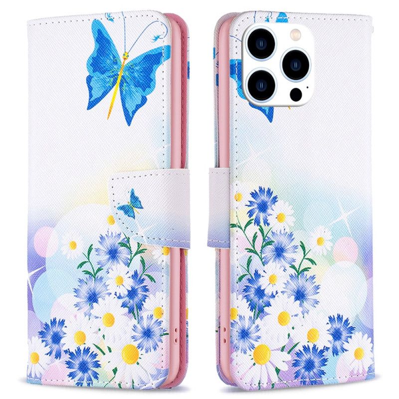 Housse iPhone 16 Pro Papillons Aquarelle