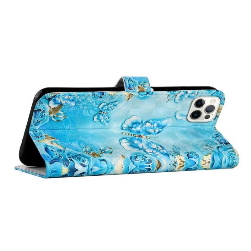 Housse iPhone 16 Pro Papillons Bleus