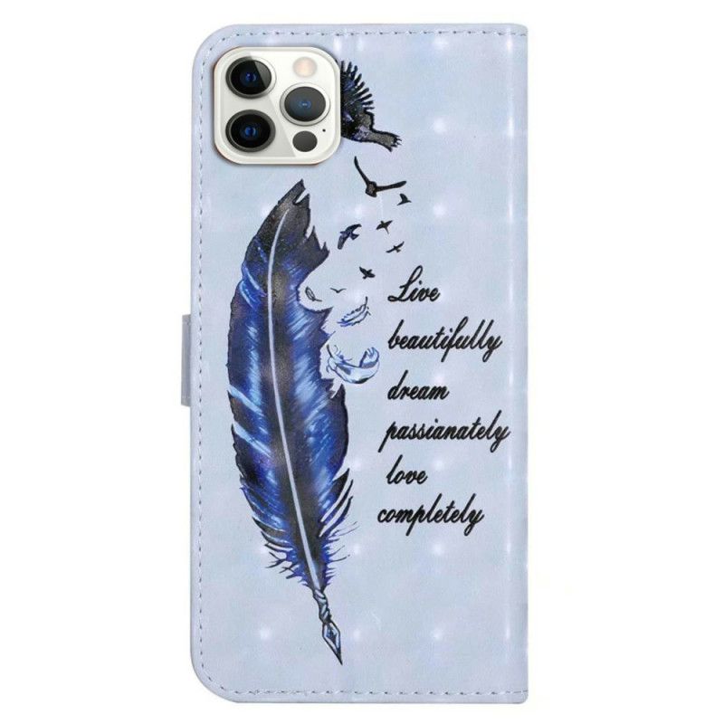 Housse iPhone 16 Pro Plume Bleue