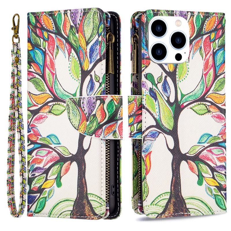 Housse iPhone 16 Pro Portefeuille Arbre de Vie