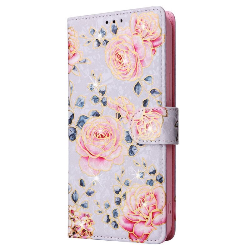 Housse iPhone 16 Pro Portefeuille Bloqueur RFID Floral