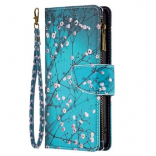 Housse iPhone 16 Pro Portefeuille Fleur de Prunier