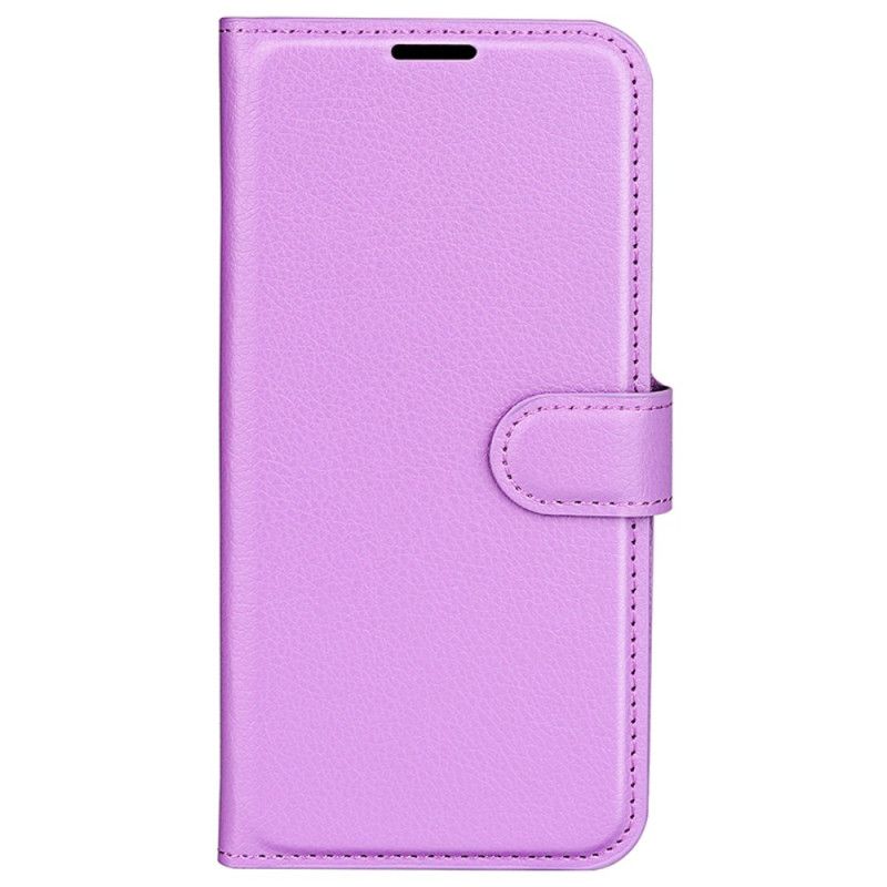 Housse iPhone 16 Pro Simili Cuir Litchi Classique