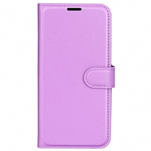 Housse iPhone 16 Pro Simili Cuir Litchi Classique