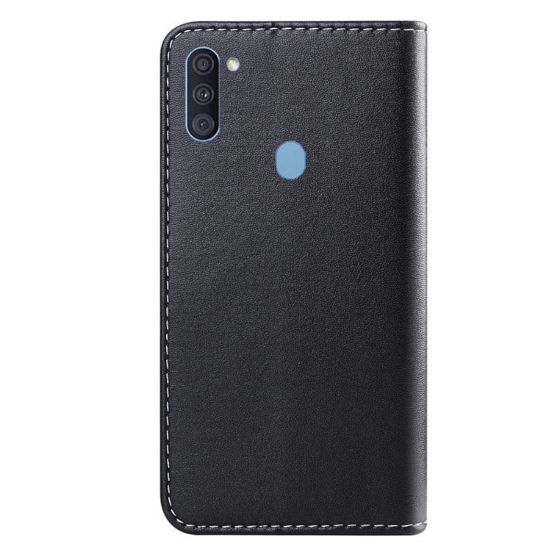 Housse Samsung Galaxy M11 Simili Cuir Tricolore Coutures