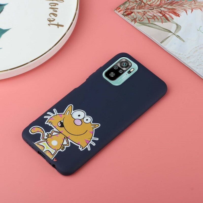 Coque Xiaomi Redmi Note 10/10S/Poco M5s Chat avec Lanière Kiss