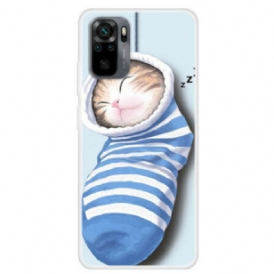 Coque Xiaomi Redmi Note 10/10S/Poco M5s Chaton Endormi