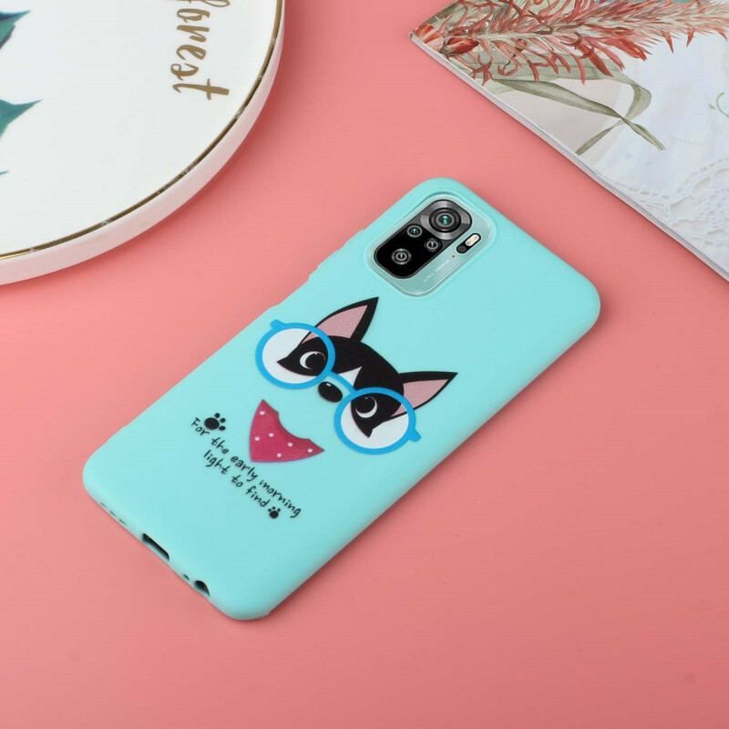 Coque Xiaomi Redmi Note 10/10S/Poco M5s Chien avec Lanière Kiss